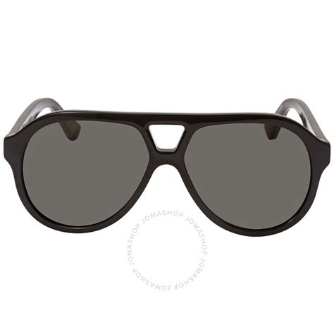 Gucci Grey Pilot Men's Sunglasses GG0159S 001 56